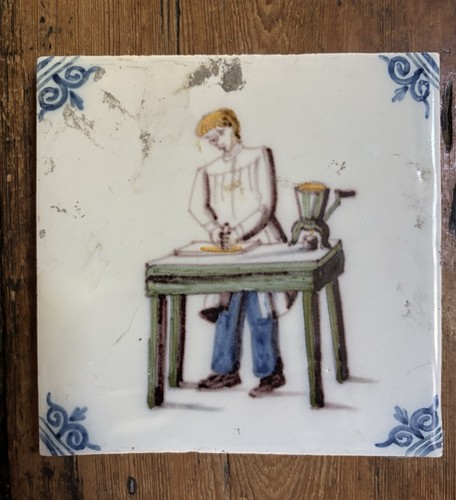 Delft delftware tile - delft,