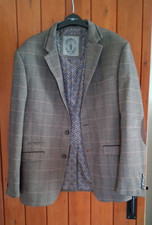 Mens Brown Tweed Check Blazer Size 44 Cavani