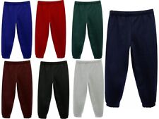 Kids Jogging Bottoms PE Fleece Stretchy Elasticated Waist Boys Girls Tracksuit