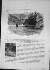 Old Antique Print River Dart
