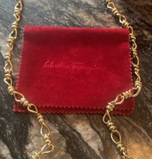 Salvatore Ferragamo Necklace gold tone stunning with box & pouch