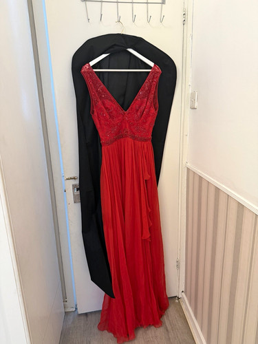 Zuhair murad red silk chiffon - red,