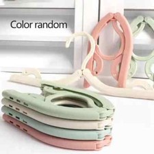 2-10X Travel Portable Foldable Clothes Coat Plastic Hangers Folding Slotted Tool