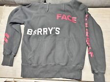 BARRY'S BOOTCAMP FACE YOURSELF BLACK HOODED SWEATSHIRT UK SMALL GYM FITNESS