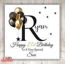 Large 8" Personalised Birthday Card 18th 21st 50th Husband Son Grandson Nephew 