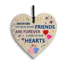 Wooden Hanging Heart Plaque Best Friend Gift Idea Friendship Bestie Love Message