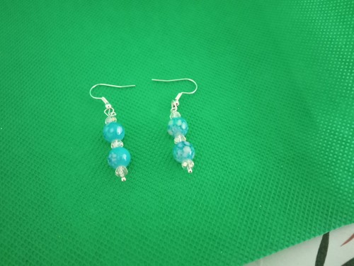 Dainty cracked blue acrylic - blue,