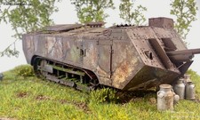 Pro built  1/35 Derelict Diorama - WW1 Saint-Charmond and German troops 1940