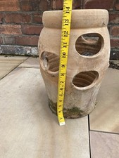 Terracotta Strawberry / Herb  Planter, Weathered 9 Holes