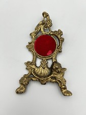 Antique Victorian Art Nouveau Brass Pocket Watch Medal Display Easel