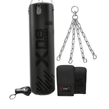 XN8 Punching Bag Hanging Boxing Set Training 4ft 5ft Unfilled Mitts Kickboxing