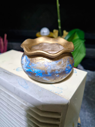 Unmarked ceramic vase blue - ceramic,