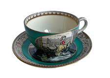 Vintage Adams Cries of London Cup & Saucer Circa 1930 Green Colourway