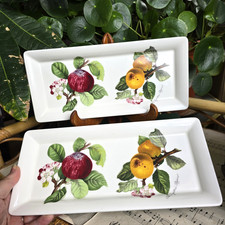 Portmeirion Pomona Rectangular Sandwich Tray Pippin Hoary Morning Apples Cottage