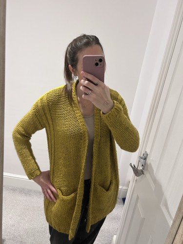 Mustard women knitted long - mustard,