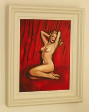 JERRY VALENTI Framed Oil Painting of Hollywood Legend Marilyn Monroe Naked