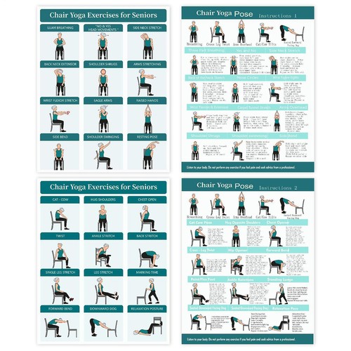 Chair yoga exercise - 4x,