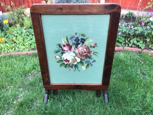 Vintage wooden fire guard - fire,