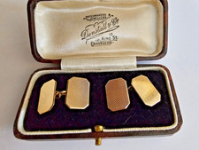 Vintage 9ct Gold cufflinks 6.25 grams B'ham 1957 In antique fitted jewellers box