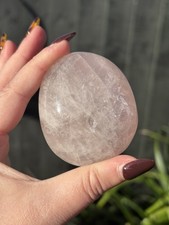 Rose Quartz Large Palmstone Crystal Polished Gemstone High Quality