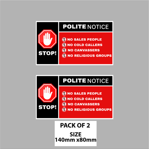 Cold callers please - no,