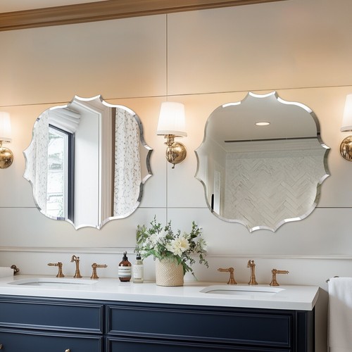 Wall mirror scalloped - wall,
