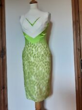 Hybrid Lime Green Lace Bodycon Stretch Fitted Dress. Size 10