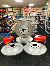 FOR AUDI A4 AVANT TDI ULTRA S LINE FRONT REAR DRILLED GROOVED BRAKE DISCS & PADS