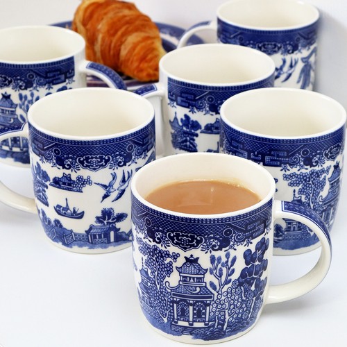 Blue willow mugs set - set, 6