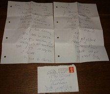 R KRAY 2-PAGE 4-SIDED HANDWRITTEN SIGNED LETTER AND 1989 STAMP DATED ENVELOPE 