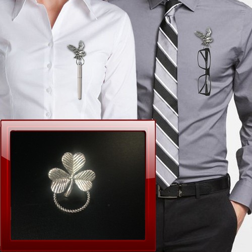 Shamrock g52 pewter pin - shamrock,