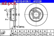 X2 PCS REAR BRAKE DISC ROTOS