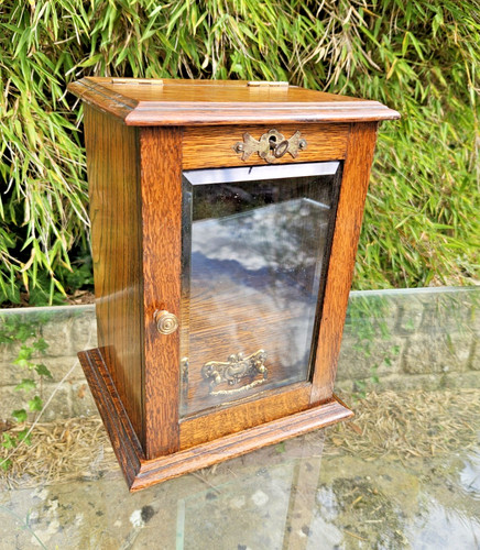 Edwardian oak smokers - smokers, cabinet