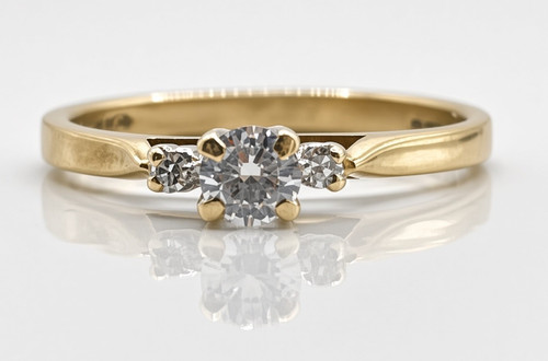 9ct diamond engagement ring - 9ct,