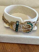 Jackie Bouvier Kennedy replica, Faux emerald and diamond Buckle Bracelet. 