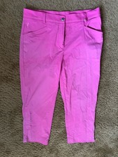 Golfino Ladies Garment Ombre Dyed Hems Stretch Capri Slim Fit Hot Pink  12