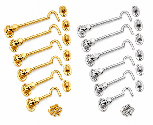 Brass chrome cabin hook - brass, eye