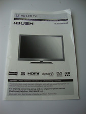 BUSH 32 " HD LED  Television  TV  BLED32HDRAE User Guide Operating Manual
