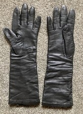 'Next' Ladies Long Ruched Leather Gloves Size Small / Eur 2