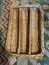 Large Vintage Wicker Drawer Organiser Tray Cutlery Storage 46 X 21 Cms.