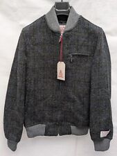 Mens Grey/Blue Check Harris Tweed Baseball Jacket