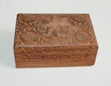 Hard Wood Ornate Carved Jewellery Organiser with Secret Locker