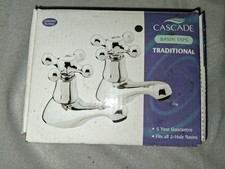 Basin Taps Pair Chrome Brass Traditional Bathroom Sink Taps Victorian Cross Taps