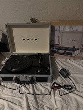 Bush Classic Turntable grey Vinyl Record Player with Speakers aux