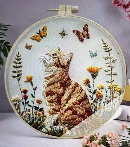 Embroidery kit cat - kit,
