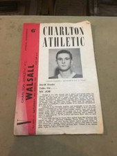 CHARLTON ATHLETIC V WALSALL 10 MAR 62 DIV 2 PROGRAMME K1