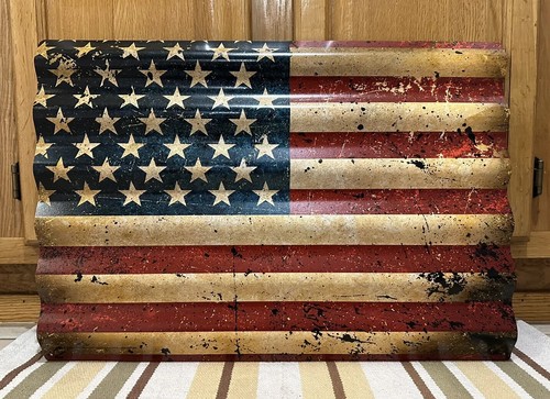 American flag metal - metal, usa