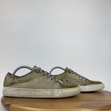 Mens Lanvin Brown Suede Patent Leather Cap Toe Casual Sneakers Shoes Size US 7