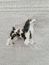 Vintage Miniature Black & White Springer Spaniel Dog Figurine Collectable Gift