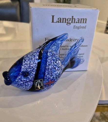 Langham glass blue fish - glass, paul